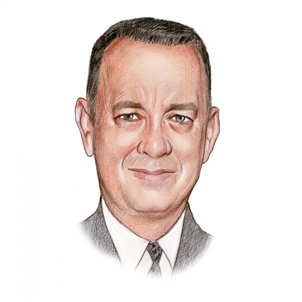 Handgetekend portret van Tom Hanks